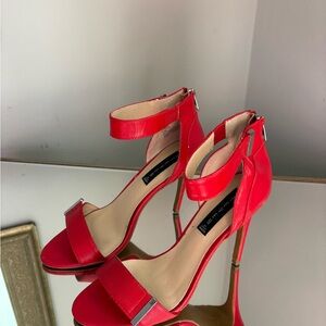 Steve Madden Vibrant Red Ankle Strap Heels